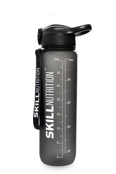 Skill Nutrition bottle with measuring scale, perfect for hydration and fitness tracking.